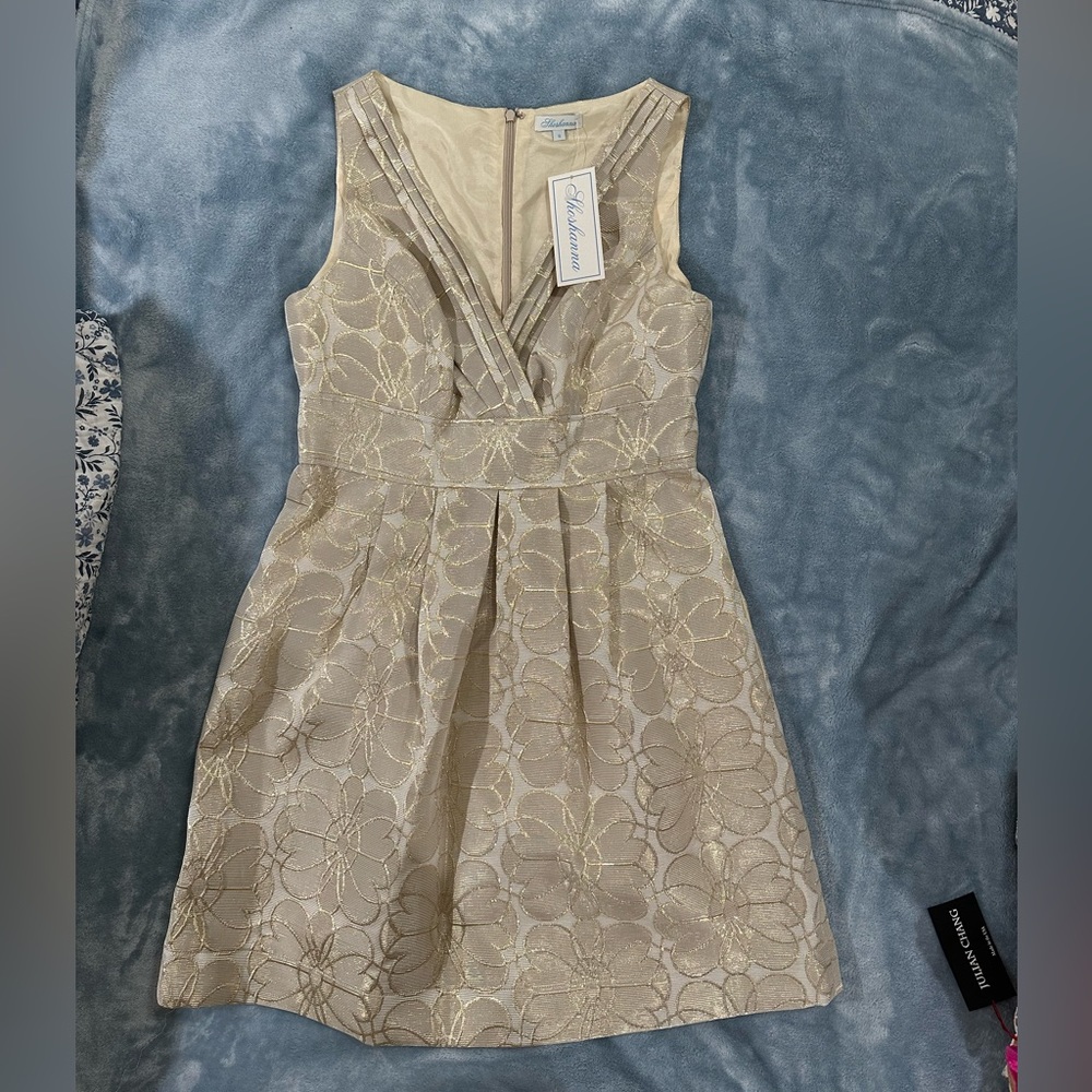 Shoshanna designer size 8 gold dress. New with tags.